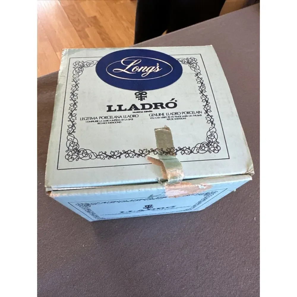 NOS 1988 Lladro Bola Navidad Porcelain Christmas Ornament Blue White 1603 w/box